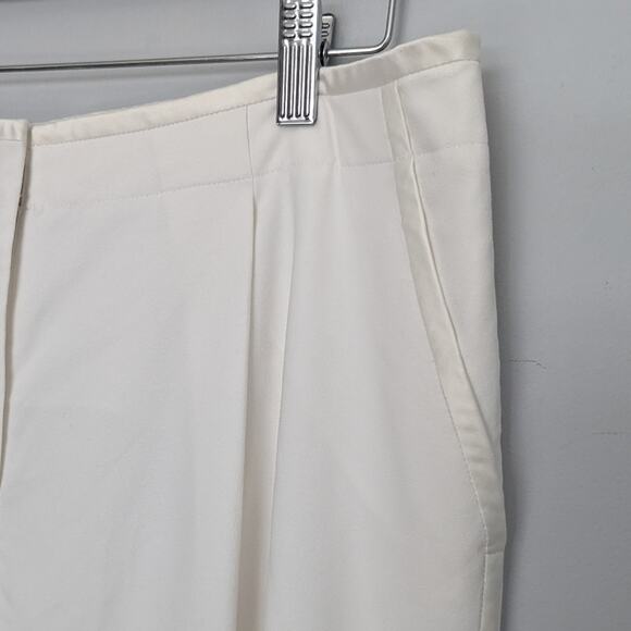 Women's Lafayette 148 Cream Satin Piped Cropped Pants Size 14 28" Inseam - Picture 4 of 4
